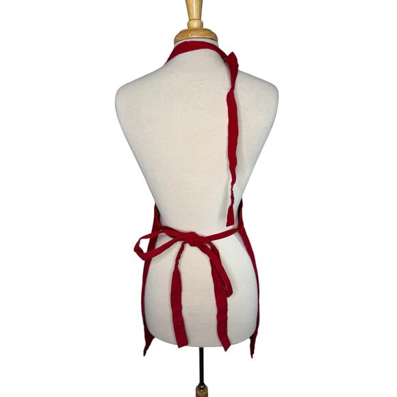 SUR LA TABLE Red Cooking Utensil Embroidered Kitchen Apron One Size Adult Cotton - Picture 2 of 7